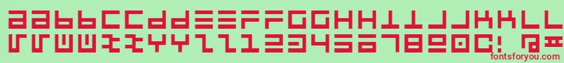 フォントPclintrulla – 赤い文字の緑の背景