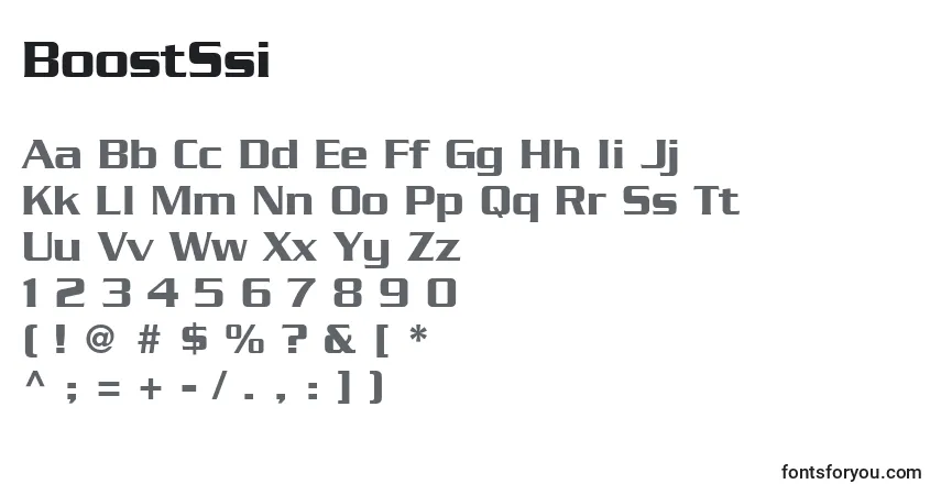 A fonte BoostSsi – alfabeto, números, caracteres especiais