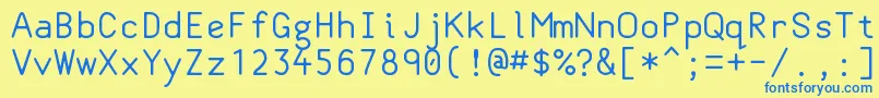 Classcoder Font – Blue Fonts on Yellow Background