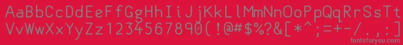 Classcoder-Schriftart – Graue Schriften auf rotem Hintergrund