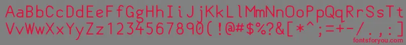 Weitere Informationen zur Classcoder-Schriftart Classcoder-Schriftart – Rote Schriften auf grauem Hintergrund