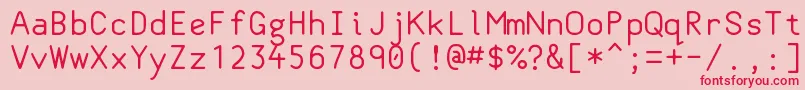 Classcoder-Schriftart – Rote Schriften auf rosa Hintergrund