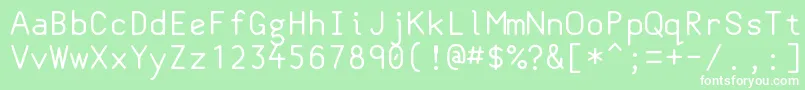 フォントClasscoder – 緑の背景に白い文字