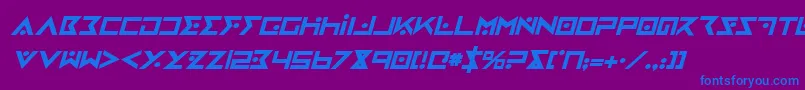 IronCobraBoldItalic Font – Blue Fonts on Purple Background