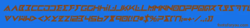 IronCobraBoldItalic Font – Brown Fonts on Blue Background