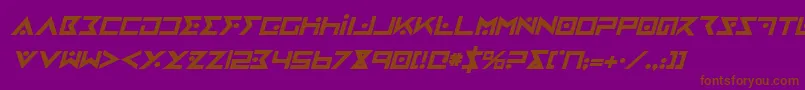 IronCobraBoldItalic Font – Brown Fonts on Purple Background