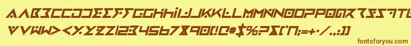 IronCobraBoldItalic Font – Brown Fonts on Yellow Background