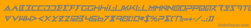 Weitere Informationen zur IronCobraBoldItalic-Schriftart IronCobraBoldItalic-Schriftart – Graue Schriften auf orangefarbenem Hintergrund