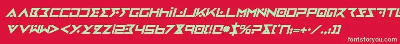 IronCobraBoldItalic Font – Green Fonts on Red Background