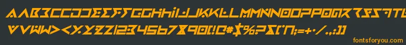 IronCobraBoldItalic Font – Orange Fonts on Black Background