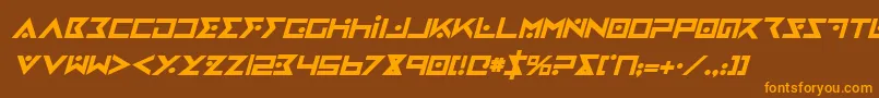 IronCobraBoldItalic Font – Orange Fonts on Brown Background