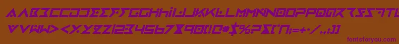 IronCobraBoldItalic Font – Purple Fonts on Brown Background