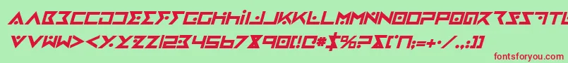 IronCobraBoldItalic Font – Red Fonts on Green Background
