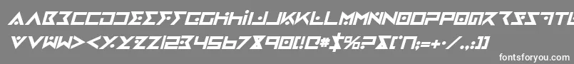 フォントIronCobraBoldItalic – 灰色の背景に白い文字