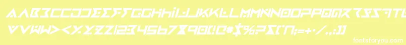 Police IronCobraBoldItalic – polices blanches sur fond jaune