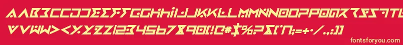 IronCobraBoldItalic Font – Yellow Fonts on Red Background