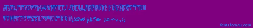 Russianline Font – Blue Fonts on Purple Background