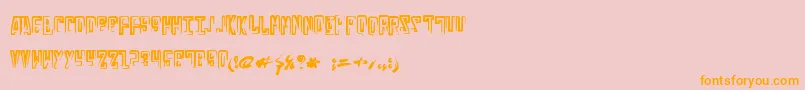 Russianline-Schriftart – Orangefarbene Schriften auf rosa Hintergrund