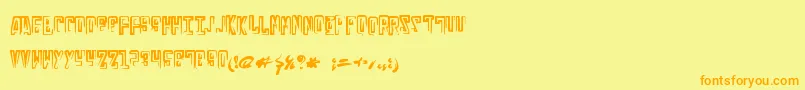 Russianline Font – Orange Fonts on Yellow Background