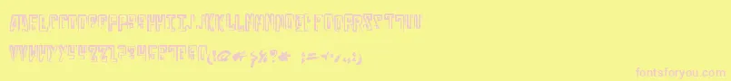 Russianline Font – Pink Fonts on Yellow Background