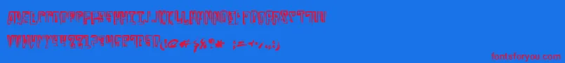 Russianline Font – Red Fonts on Blue Background