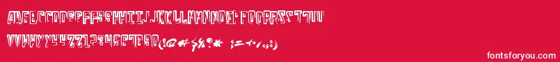 フォントRussianline – 赤い背景に白い文字