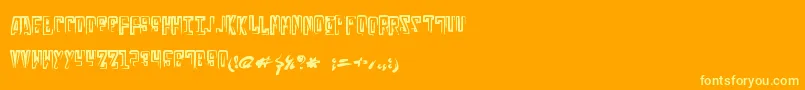 Russianline Font – Yellow Fonts on Orange Background