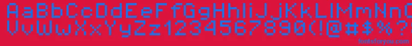 Pixeloperator8 Font – Blue Fonts on Red Background