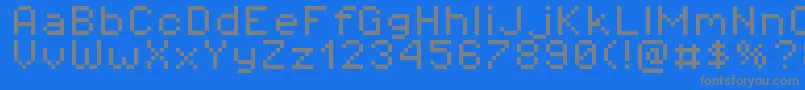 Czcionka Pixeloperator8 – szare czcionki na niebieskim tle