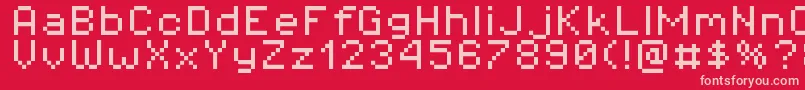 Czcionka Pixeloperator8 – różowe czcionki na czerwonym tle