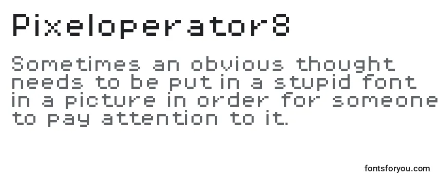 Przegląd czcionki Pixeloperator8