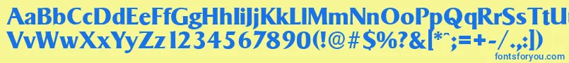 SigvarserialXboldRegular Font – Blue Fonts on Yellow Background