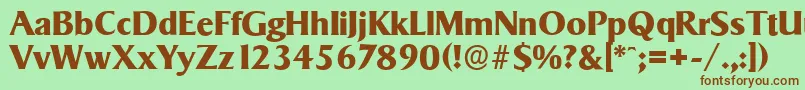 SigvarserialXboldRegular Font – Brown Fonts on Green Background