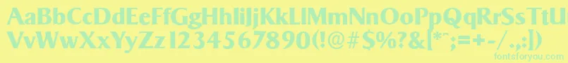 SigvarserialXboldRegular Font – Green Fonts on Yellow Background