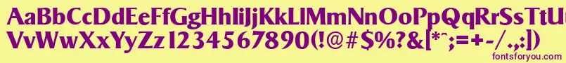 SigvarserialXboldRegular Font – Purple Fonts on Yellow Background