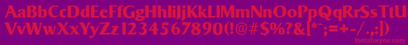 SigvarserialXboldRegular Font – Red Fonts on Purple Background