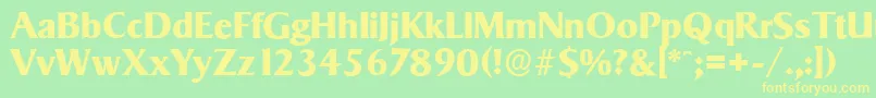 SigvarserialXboldRegular Font – Yellow Fonts on Green Background