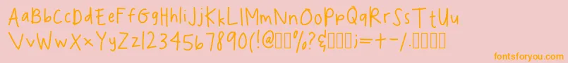 SpookydeeeHandwritingRegular Font – Orange Fonts on Pink Background