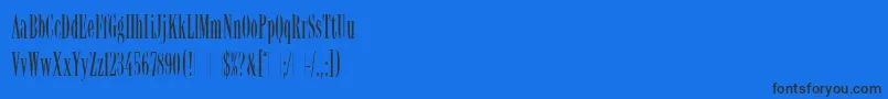 LatinoElongatedLetPlain.1.0 Font – Black Fonts on Blue Background
