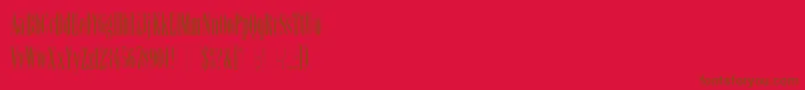 フォントLatinoElongatedLetPlain.1.0 – 赤い背景に茶色の文字