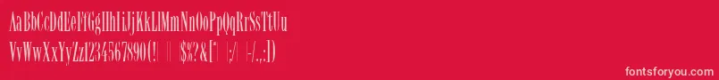 Fonte LatinoElongatedLetPlain.1.0 – fontes rosa em um fundo vermelho