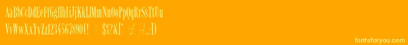 LatinoElongatedLetPlain.1.0 Font – Yellow Fonts on Orange Background
