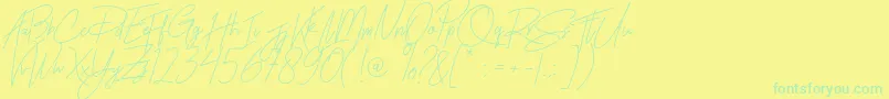 Czcionka Rhesmanisa – zielone czcionki na żółtym tle