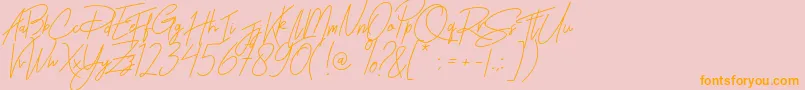 Rhesmanisa Font – Orange Fonts on Pink Background