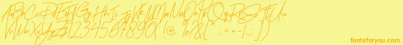 Rhesmanisa Font – Orange Fonts on Yellow Background