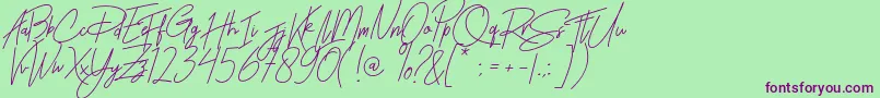 Rhesmanisa Font – Purple Fonts on Green Background