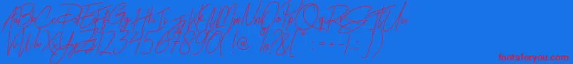 Rhesmanisa Font – Red Fonts on Blue Background