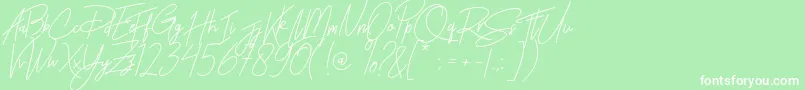 Rhesmanisa Font – White Fonts on Green Background