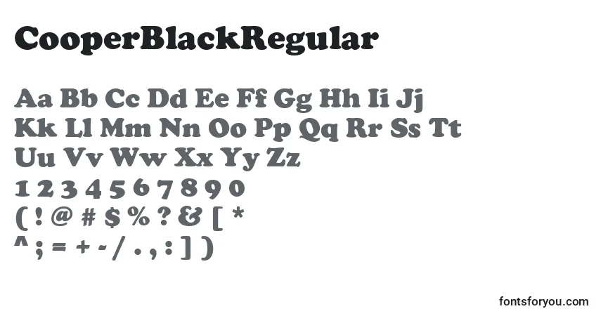 A fonte CooperBlackRegular – alfabeto, números, caracteres especiais