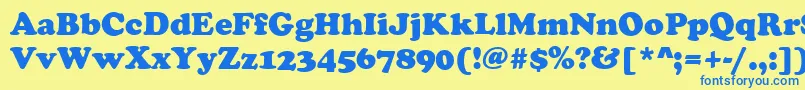 CooperBlackRegular Font – Blue Fonts on Yellow Background